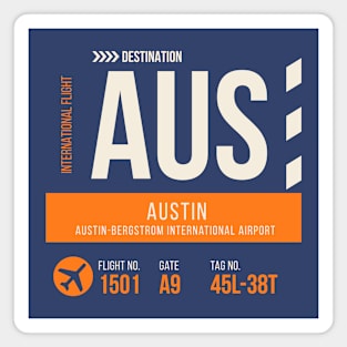 Austin Airport Stylish Luggage Tag (AUS) Magnet